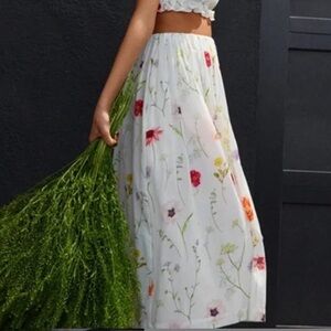 H&M Wildflower 100% Cotton Flowy Skirt